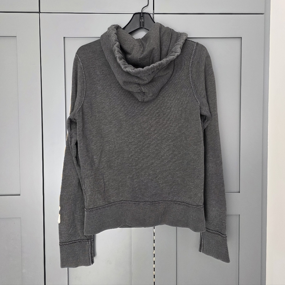 Y2K Abercrombie & Fitch Mens Full Zip Muscle Hoodie Gray Small Spellout Preppy - Picture 4 of 7